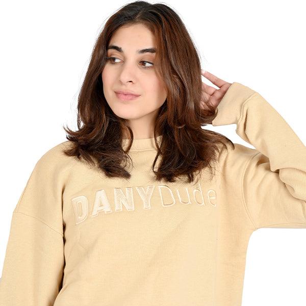 100% Cotton Ladies Embroidered Sweatshirts Womens Sweat Shirt Top Sweatshirt