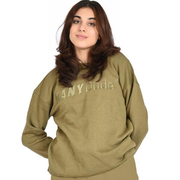 100% Cotton Ladies Embroidered Sweatshirts Womens Sweat Shirt Top Sweatshirt