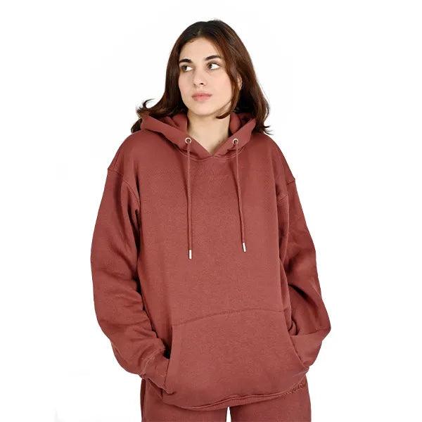 100% Cotton Ladies Plain Hoodie Top