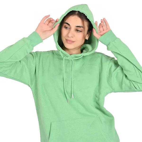 100% Cotton Ladies Plain Hoodie Top