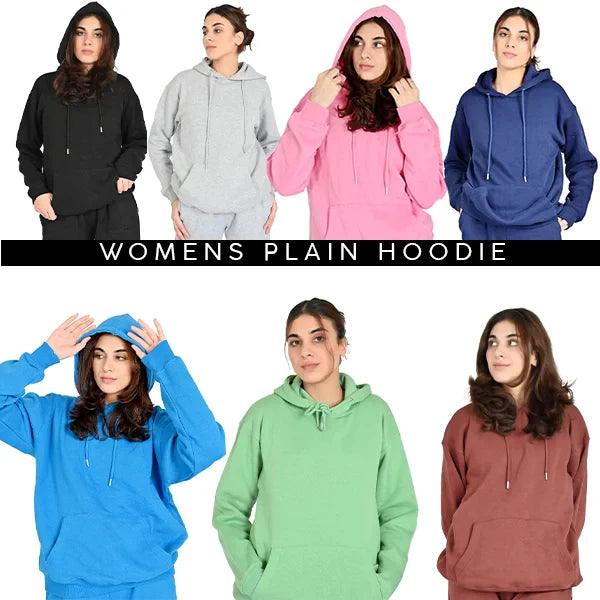 100% Cotton Ladies Plain Hoodie Top