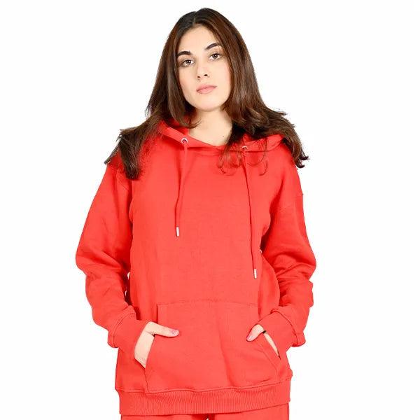 100% Cotton Ladies Plain Hoodie Top