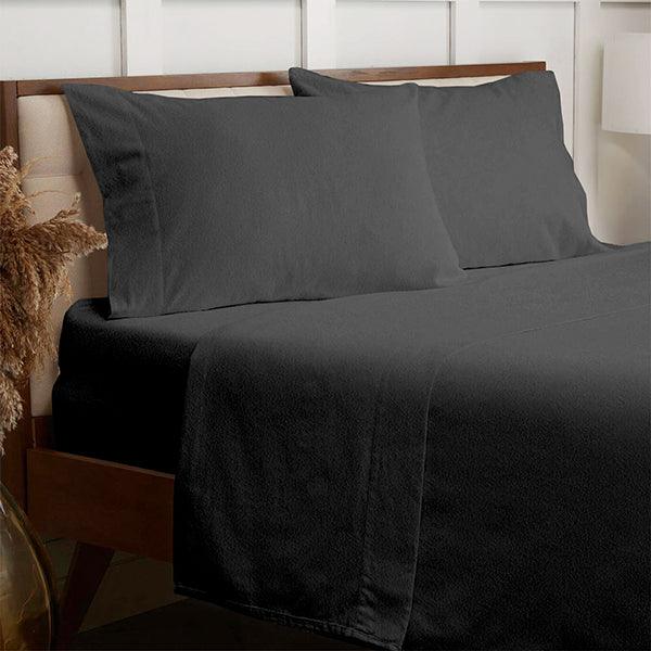 3-PCS 100% Brushed Cotton 30CM Deep Flannelette Fitted Sheet With Pillowcase - Dany Dude