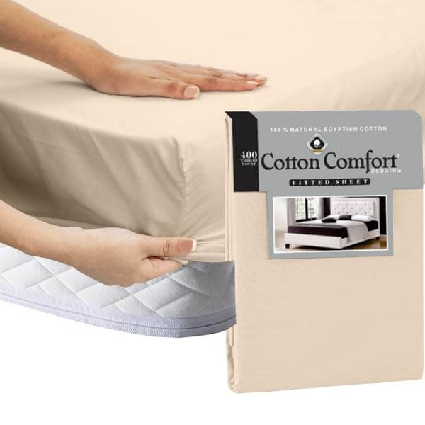 100% Egyptian Cotton 25cm Fitted Sheet 400 TC Bed Sheets Single Double King Size