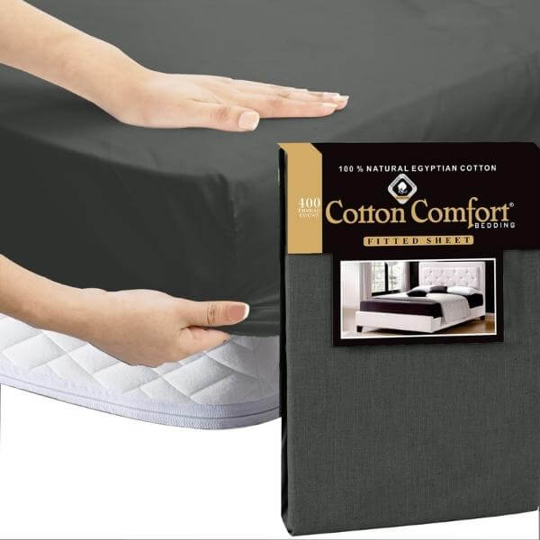 100% Egyptian Cotton 25cm Fitted Sheet 400 TC Bed Sheets Single Double King Size