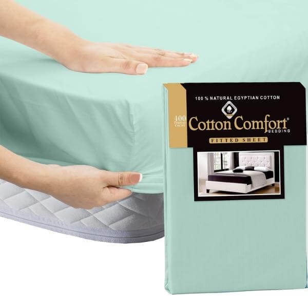 100% Egyptian Cotton 25cm Fitted Sheet 400 TC Bed Sheets Single Double King Size