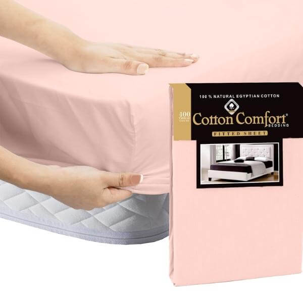 100% Egyptian Cotton 25cm Fitted Sheet 400 TC Bed Sheets Single Double King Size