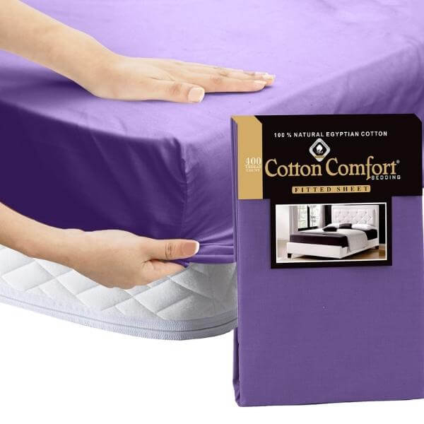 100% Egyptian Cotton 25cm Fitted Sheet 400 TC Bed Sheets Single Double King Size