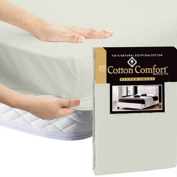 100% Egyptian Cotton 25cm Fitted Sheet 400 TC Bed Sheets Single Double King Size