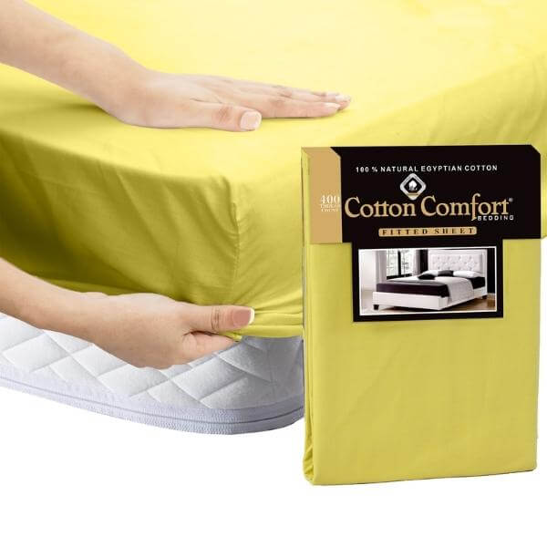 100% Egyptian Cotton 25cm Fitted Sheet 400 TC Bed Sheets Single Double King Size