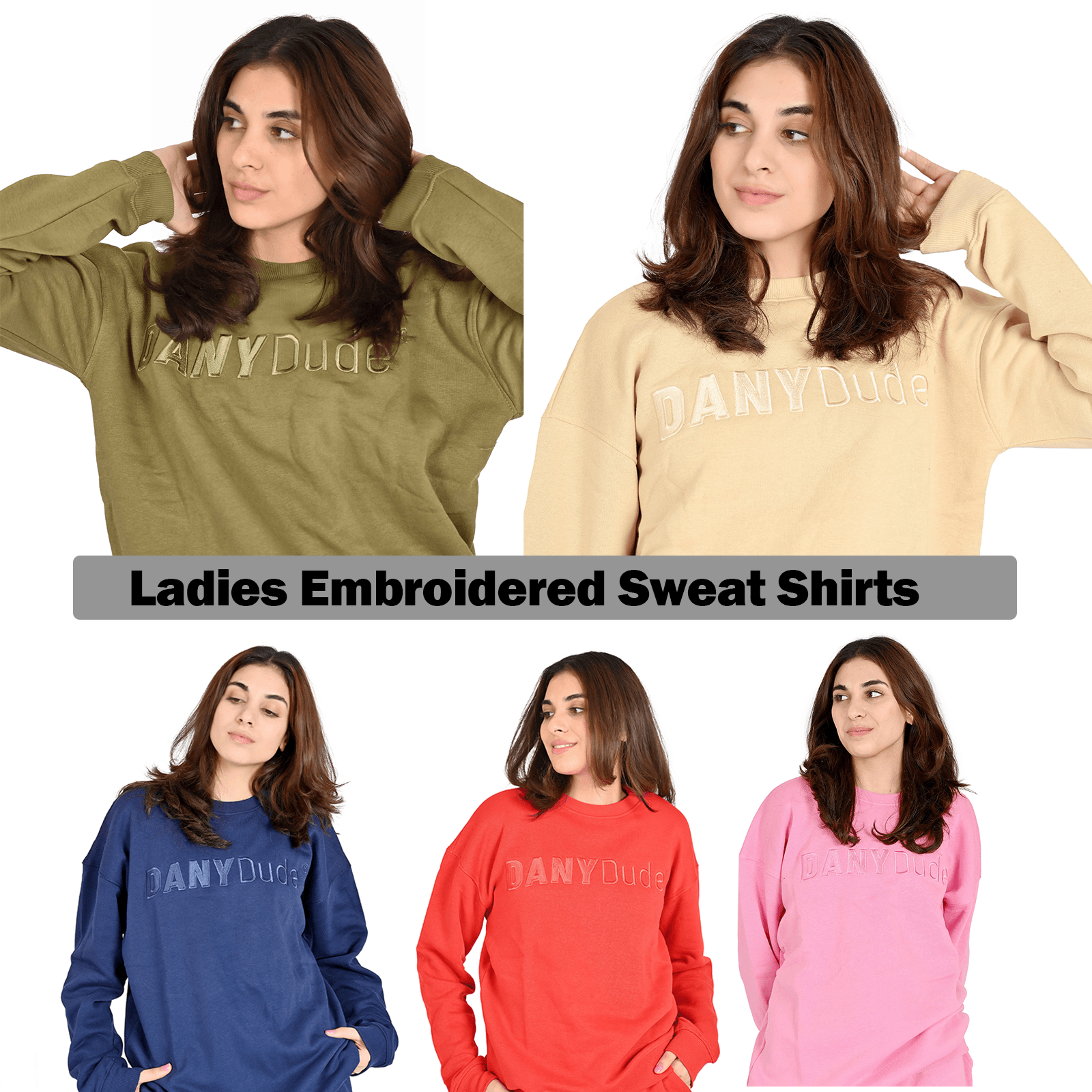 Ladies embroidered sweatshirts sale