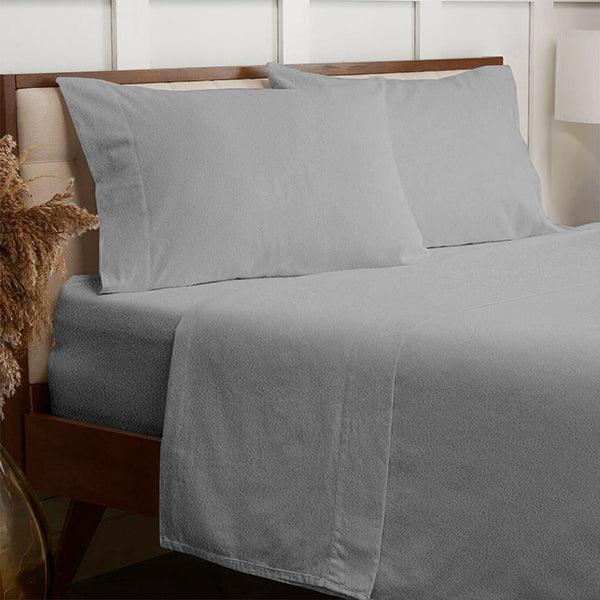 3-PCS 100% Brushed Cotton 30CM Deep Flannelette Fitted Sheet With Pillowcase - Dany Dude