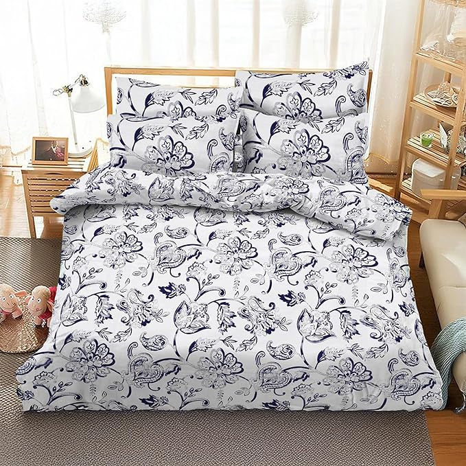 3-Pcs 100% Egyptian Cotton Printed Duvet Cover All Sizes