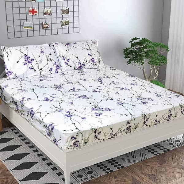 Printed Fitted Sheet 30cm Deep Exotic Lilac