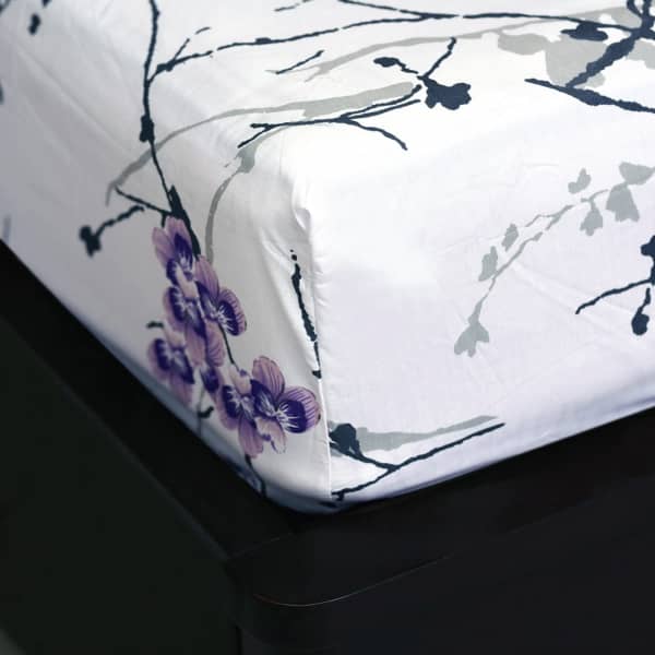Printed Fitted Sheet Exotic Lilac